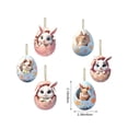 thumbnail image 3 of TanSiDing Easter Bunny Egg Ornaments, 6Pcs Acrylic Flat Car Hanging Decorations, Pastel Floral Hanging Ornaments for Easter Tree, Holiday Party, Home Decor, Spring Gift, 3 of 6