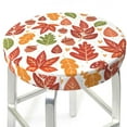 thumbnail image 3 of Kll Acorns And Autumn Leaves Round Bar Chair Cushion Cover 13 Inch,Bar Stool Protector With Elastic, Soft Washable, 3 of 7