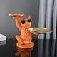 thumbnail image 4 of Escultura Perro Gloria Estatua con Bandeja Moderna Animal Llavero de estatua de resina, 4 of 9