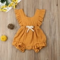 thumbnail image 2 of Qmyliery Baby Girls Summer Ruffles Romper Fly Sleeve Lacing Up Bow One Pieces Jumpsuits Cotton Sleeveless Casual Overalls Clothes, 2 of 9