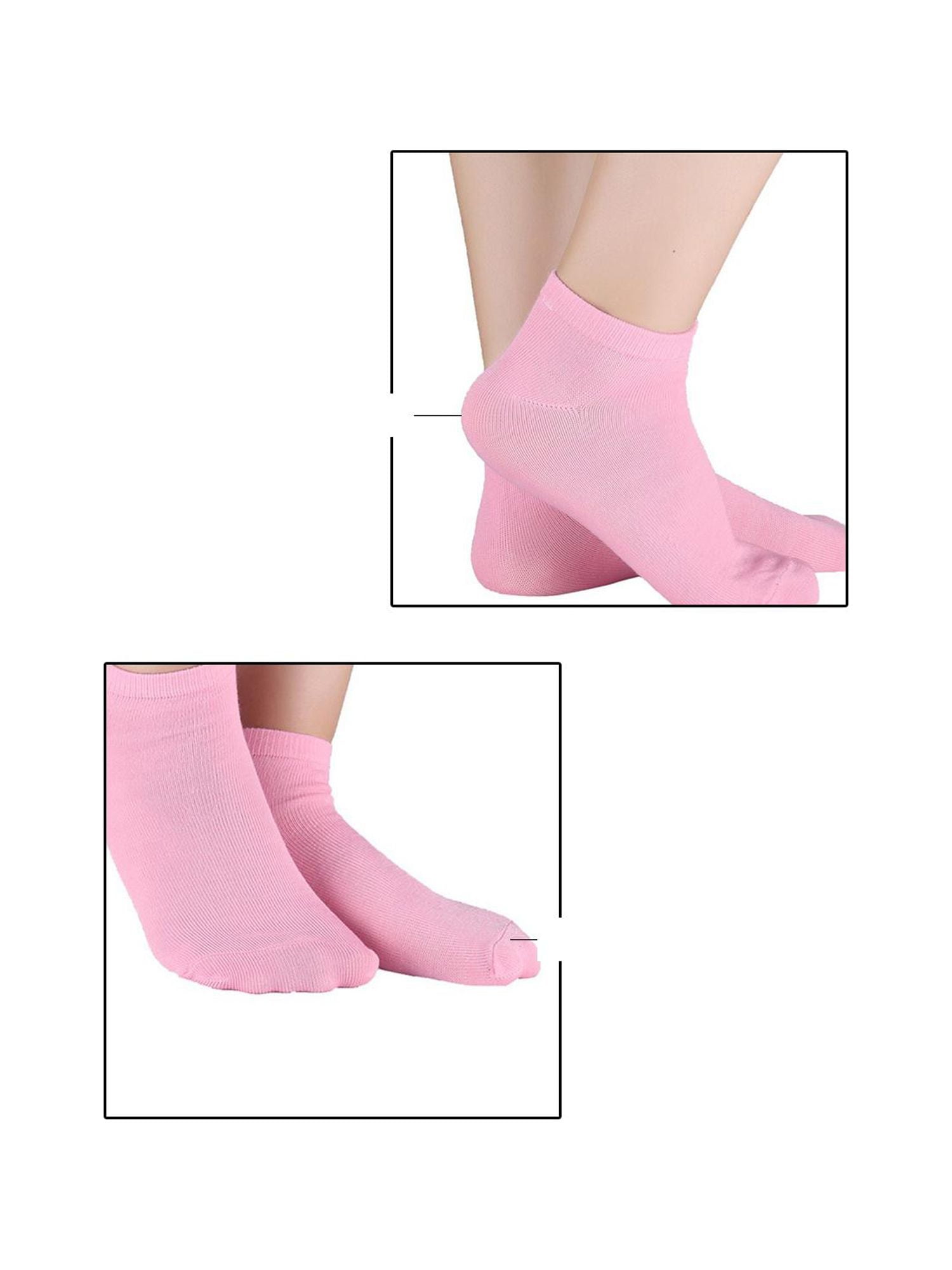 INSPIRE CHIC Women's 10 Pairs Stretch Breathable Cuffs Low Cut Ankle Socks Medium Pink