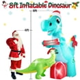 thumbnail image 2 of Dinosaurio T-Rex inflable navideño de 8 pies con luces LED, 2 of 5