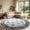 Black and White, variant on Round Rugs Vintage Print Low Pile Non-slip Circle Carpet Indoor Area Rug for Living Room Nursery, 5ft, Cyan