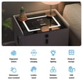 thumbnail image 5 of KPIBEST LED Nightstand with Fingerprint lock Drawer, Modern Beside Table with Charging Station, Bluetooth Speaker Night Stand with USB Port for Bedroom, 5 of 14