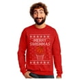 thumbnail image 1 of Tstars Mens Christmas Shirts Gift Merry Christmas Swishmas Ugly Sweater for Basketball Lovers Funny Humor Family Holiday Shirts Xmas Party Christmas Gifts for Him Sweatshirt, 1 of 5