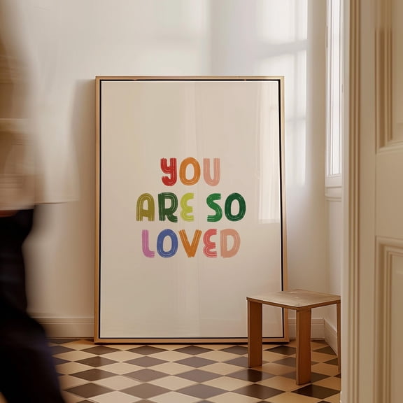 YaHaku You Are So Loved Poster: Rainbow Nursery Decor, Playroom Wall Art