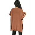thumbnail image 3 of Women'S Loose Dropped Shoulder Short Sleeve Pullover Sweater Camel M, 3 of 9
