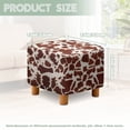 thumbnail image 3 of SCRAWLGOD Cow Print Light Brown Beige Ottoman Slipcover Stretch Square Footstool Slipcover Universal Folding Storage Ottoman Covers for Living Room with Elastic Bottom, 3 of 7