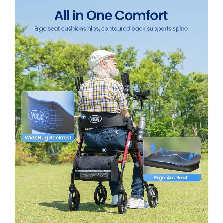 VOCIC Z22 Upright Rollator Walker with Adjustable Armrests