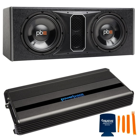 PowerBass PS-WB102 Dual 10" Ported Enclosure and Subs with a XMA-1205D XMA Series Amplifier