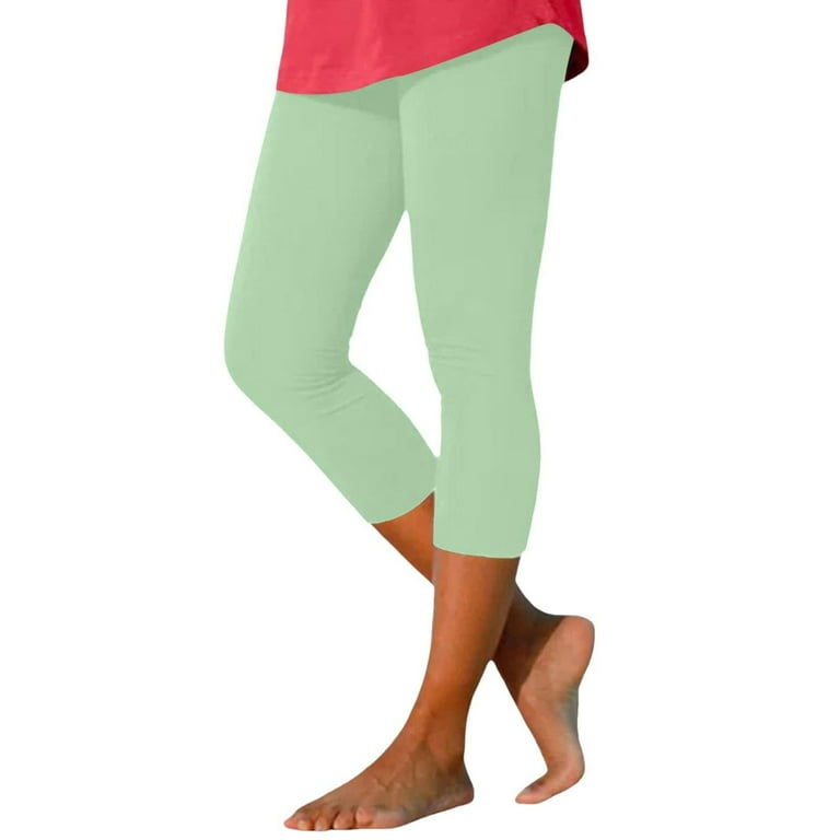 Handdom 100 Percent Cotton Yoga Pants Women s Fashion Solid Colour 7 10 Pants Casual Pants Skinny Yoga Pants XL Green Walmart
