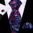 thumbnail image 2 of Juego de clips para corbatas Barry.Wang con estampado floral de seda, 150 cm x 8,5 cm, 2 of 5