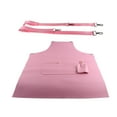 thumbnail image 2 of Delantal de cocina de PU, resistente al aceite, fácil de limpiar, con bolsillo, impermeable, para trabajo, para hornear, cocina, hogar, barbacoa Rosa, 2 of 9