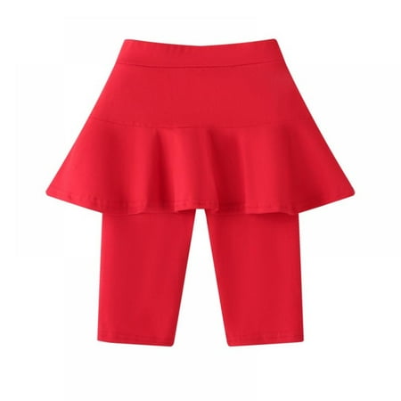 

GYRATEDREAM Kids Baby Girls Leggings with Ruffle Tutu Skirt Pants Stretchy Leggings Knee-Length Trousers 3-11Y