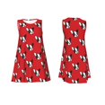 thumbnail image 3 of Vsdgher Bulldog Red Print Summer Dresses for Women Casual U Neck Beach Dress Sleeveless Tank Loose Sundress with Pocket -Medium, 3 of 7