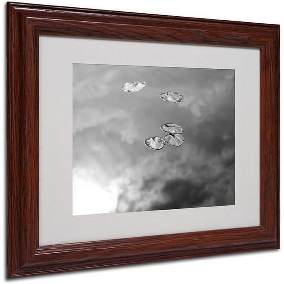 Trademark Fine Art "Lily Pads & Sky" Matted Framed Art by Patty Tuggle, Wood Frame