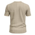 thumbnail image 3 of Kukoosong Men's Loose V-Neck Henley Shirts Solid Color Short Sleeve Button Front Breathable Casual Shirt for Summer Resort Wear Tops, Relaxed and Stylish Shirts for Men, 3 of 6