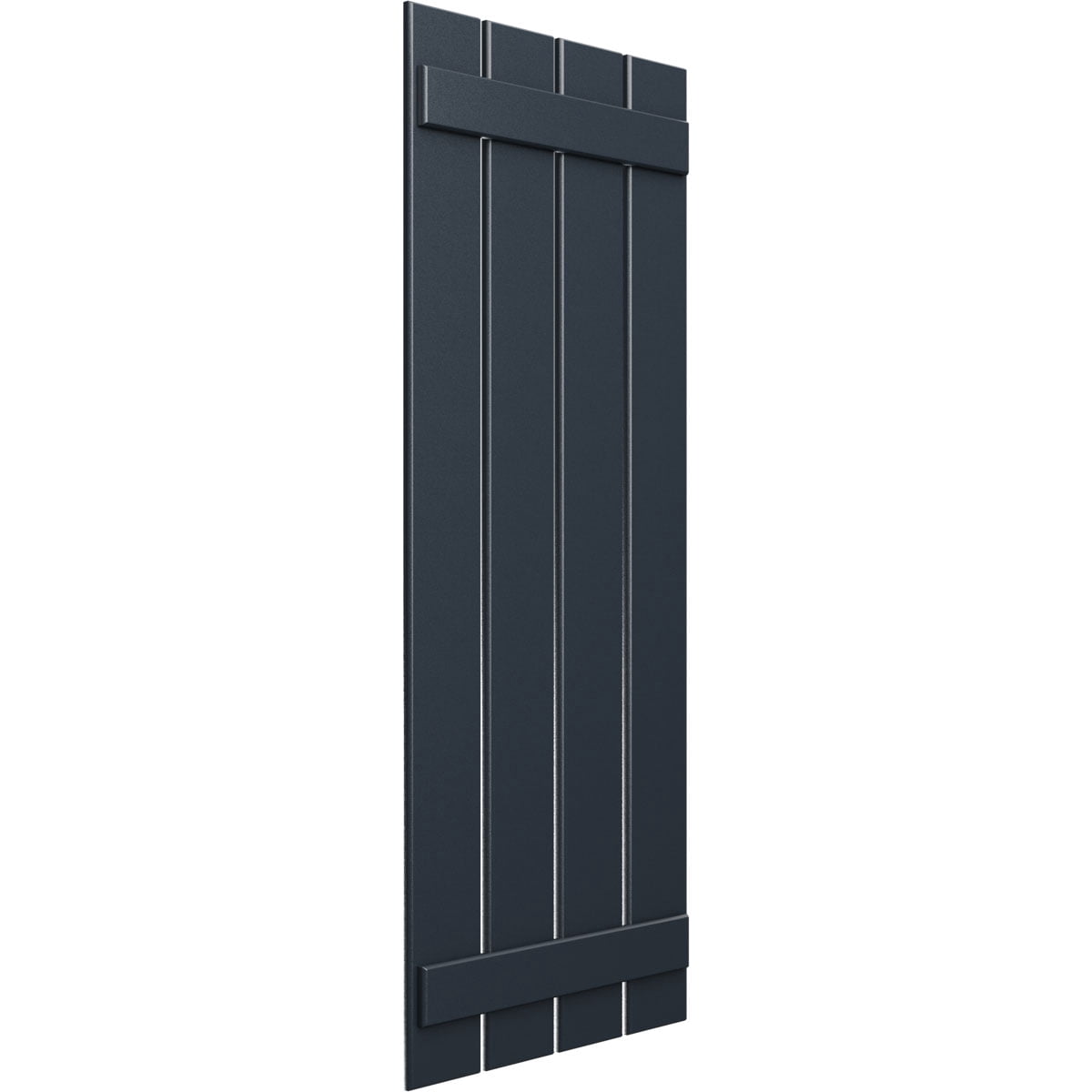 Ekena Millwork 23"W x 68"H True Fit PVC Four Board Spaced Board-n-Batten Shutters, Starless Night Blue (Per Pair - Hardware Not Included)