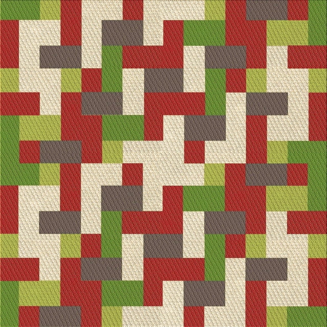 Ahgly Company Machine Washable Indoor Square Transitional Ginger Brown Green Area Rugs, 5' Square