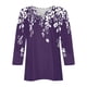 thumbnail image 4 of Fiudx Ofertas de La Semana Blusa de Manga 3/4 Corta Estampada a La Moda para Mujer, Blusa Informal con Cuello Redondo, 4 of 4
