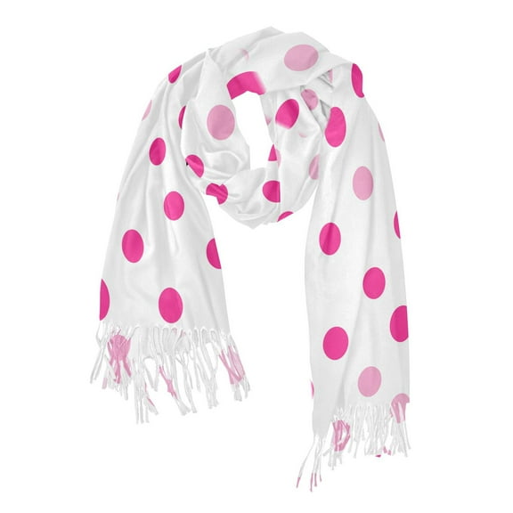 FORMRS Womens Scarf Winter Soft Long Big Warm Shawls Wrap Tassel Scarves, Purple Polka Dots