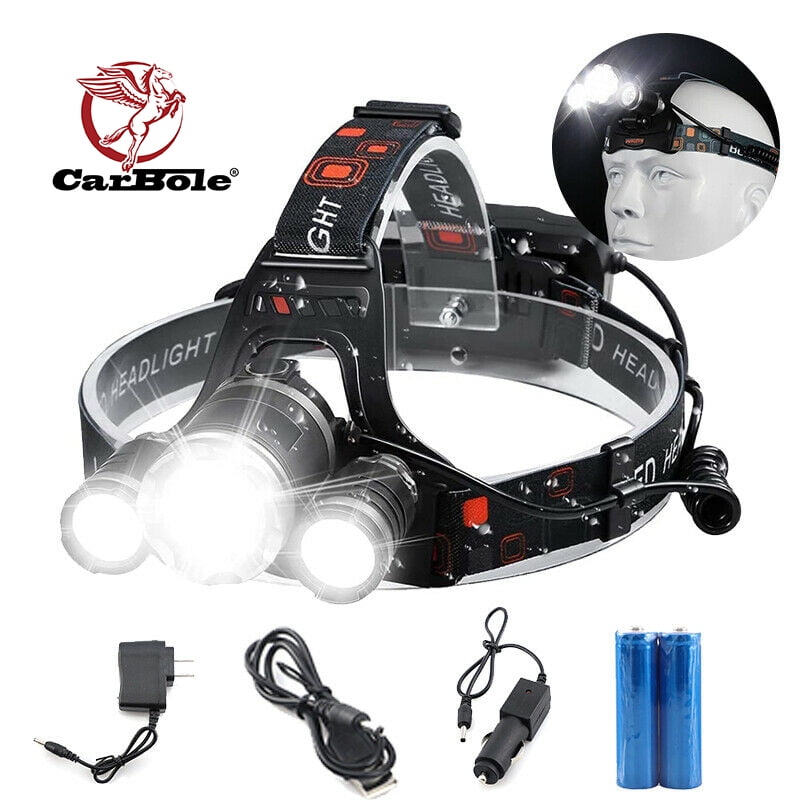 100000LM Waterproof Head Torch Headlight LED USB Rechargeable Headlamp SL 