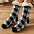 thumbnail image 3 of Slipper Socks for Women with Grippers Non Slip Fuzzy Grip Winter Warm Cozy Thick Comfy Soft Fleece Cabin Socks Black, 3 of 3