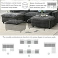 thumbnail image 3 of Chenille Modular Sectional Sofa with Storage Pockets, 5 Seat U Shaped Couch Set with Pillows, Free Combination, Modern Cloud Sofa with 2 Movable Ottoman for Living Room, Apartment, Dark Grey, 3 of 8