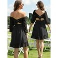 thumbnail image 4 of I2CRAZY Plus Size Lantern Sleeve Sundress Cute Ruffle Dress-2XL,Black, 4 of 6