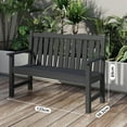 thumbnail image 2 of Stoog Outdoor Bench, 2-Person Park Garden Bench with Armrest, Loveseat Porch Chair with 800 lbs Capacity, HIPS All-Weather for Patio Porch Backyard, Black, 2 of 7