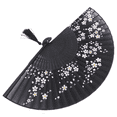 thumbnail image 3 of 2X Charming Elegant Modern Woman Handmade Bamboo Silk 8.27 Inch(21cm) Folding Pocket Purse Hand Fan,2 x Folding fan,black, 3 of 7