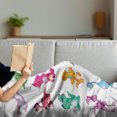 thumbnail image 3 of Jurassic Soft Flannel Fleece Throw Blanket, Dino's Dinosaurs Extinction Funny Comic Child Nursery Cartoon Illustration, Cozy Plush for Indoor and Outdoor Use, 60" x 80", Multicolor, by Ambesonne, 3 of 5