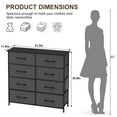 thumbnail image 7 of FDW 8-Drawer Fabric Dresser for Bedroom,Closet Dresser with Metal Frame and Wooden Top Tall Storage Tower for Closet,Living Room and Entryway,Grey, 7 of 7