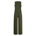 thumbnail image 4 of MSJUHEG Crop Tops Wide Leg Pant Sets Summer Work Outfits for Women Summer Pants Sets Women 2 Piece Outfits Sweatsuit Lounge Set Womens Sets for Women Summer Outfits for Women Green XL, 4 of 5
