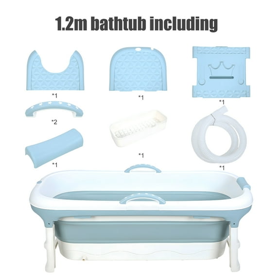 58/50/46 inch Foldable Bathtub, Portable Bathtub for Adult, Large Collapsible Tub, Freestanding Surround Collapsible Bathtub, Effortless Folding Bathtub, Hot Bath, Ice Bath Lorelo