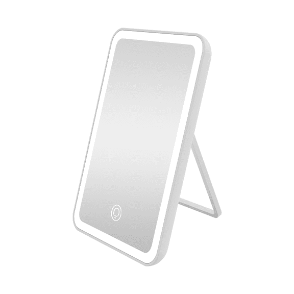 Portable Desktop Ladies Rectangle Table Folding Cosmetic Make Up Mirror Custom Logo Small Lighted Led Makeup Mirror With Light