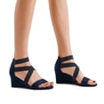 thumbnail image 5 of DREAM PAIRS Women's Summer Open Toe Wedge Sandals Ankle Strap Platform Sandals INNIS-1 NAVY Size 8.5, 5 of 5