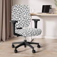 thumbnail image 3 of SCRAWLGOD Leopard Print Gray White Set of 2 Breathable Office Chair Covers Removable Anti-Dust Split Computer Chair Covers Stretchable Washable High Back Chair Slipcovers, 3 of 7