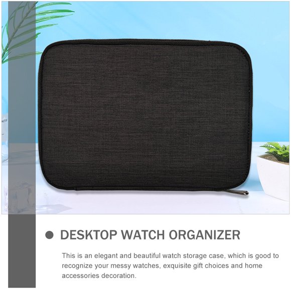 OHOIOLLA Organizador De Relojes De Sobremesa En Negro Para Exhibición Y Protección Diaria