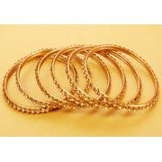 Sunsoul by Touchstone Golden Bangle Collection Indian Bollywood Stunning Filigree Yellow Rhinestone Charming Look Designer Jewelry Bangle Bracelets Set Of 6 In Antique Gold Tone For Women.