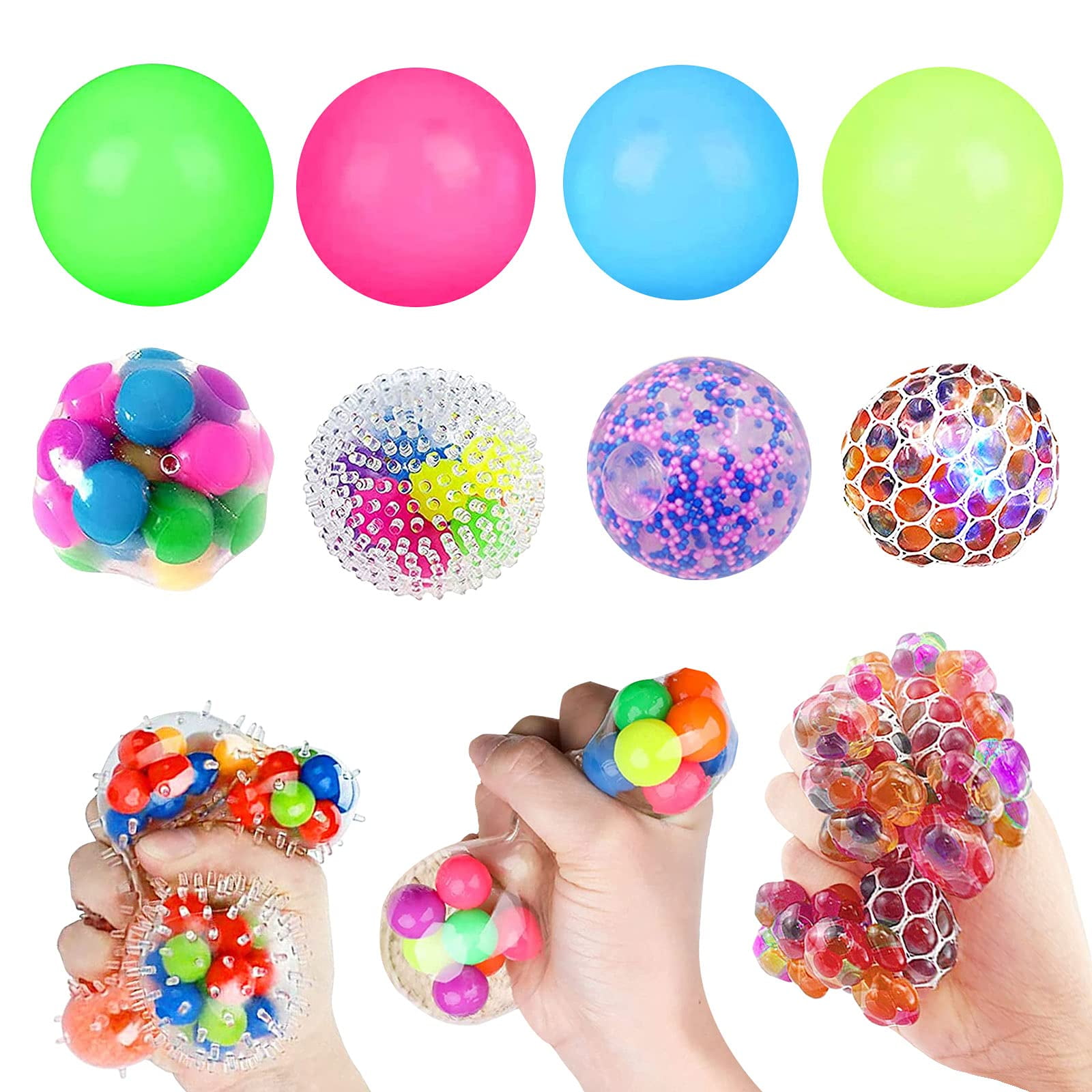 Silicone Sensory Fidget Toy Adult Gift Autism Stress Relief Squeeze Squishy Ball 