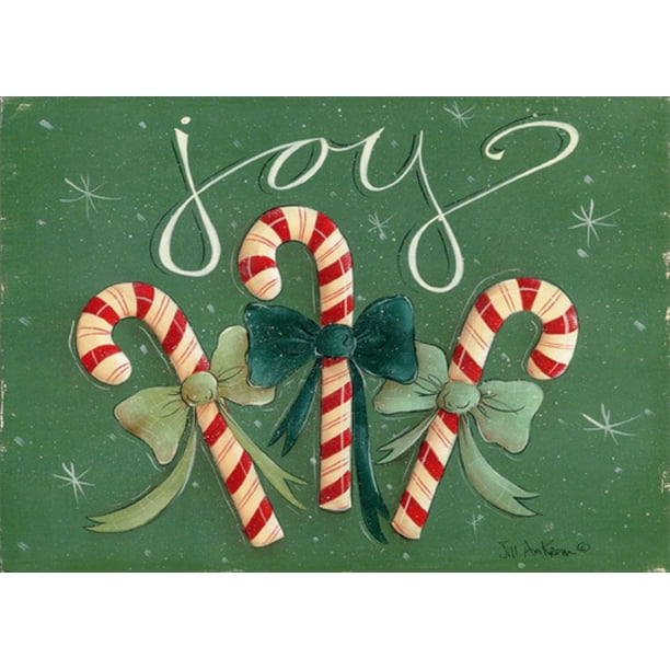 LPG Greetings Joy Candy Canes Box of 18 Christmas Cards