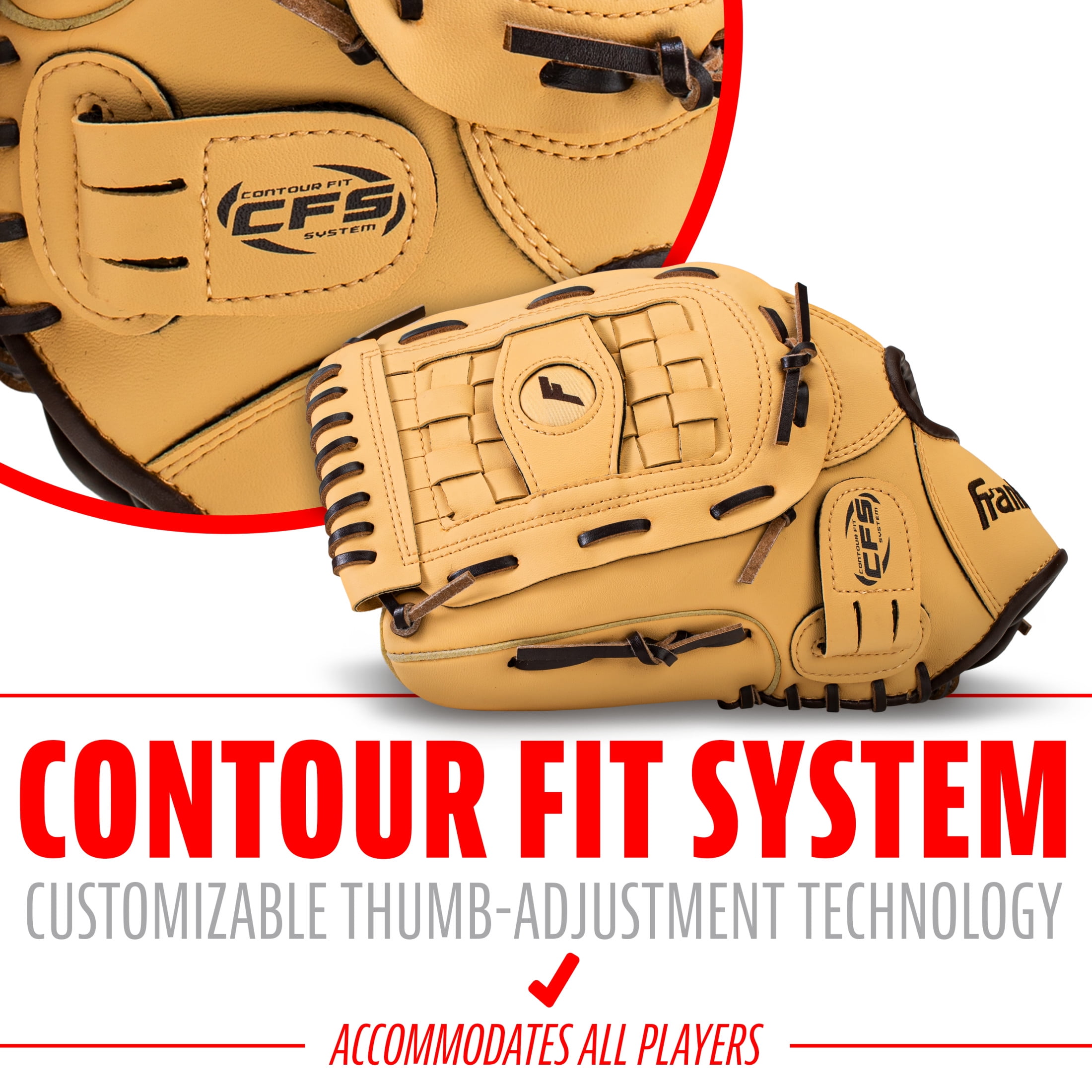 Franklin Sports Field Master Kids, Youth, Adult 11.85" Softball Pitchers' Gloves (Left Hand Throw)