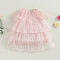 thumbnail image 3 of Petites Filles Robe en Tulle Paillettes Brillantes Robe de Princesse à Volants Robe Sans Manches Robes d'Été, 3 of 7