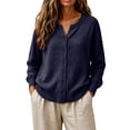 thumbnail image 2 of Yigetop Women's Soft V Neck Button down Knit Cardigan Long Sleeve Lightweight Sweater Loose Fit Comfy Soft Casual Daily Wear Versatile Layering Tops Black A, 2 of 5