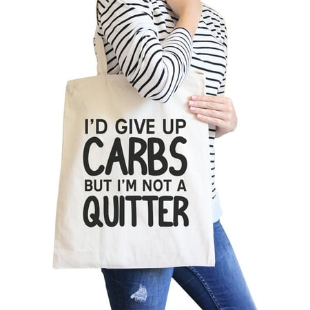 Shoulder Natural - Carbs Quitter Natural Canvas Shoulder Bag Washable Workout Tote Bag