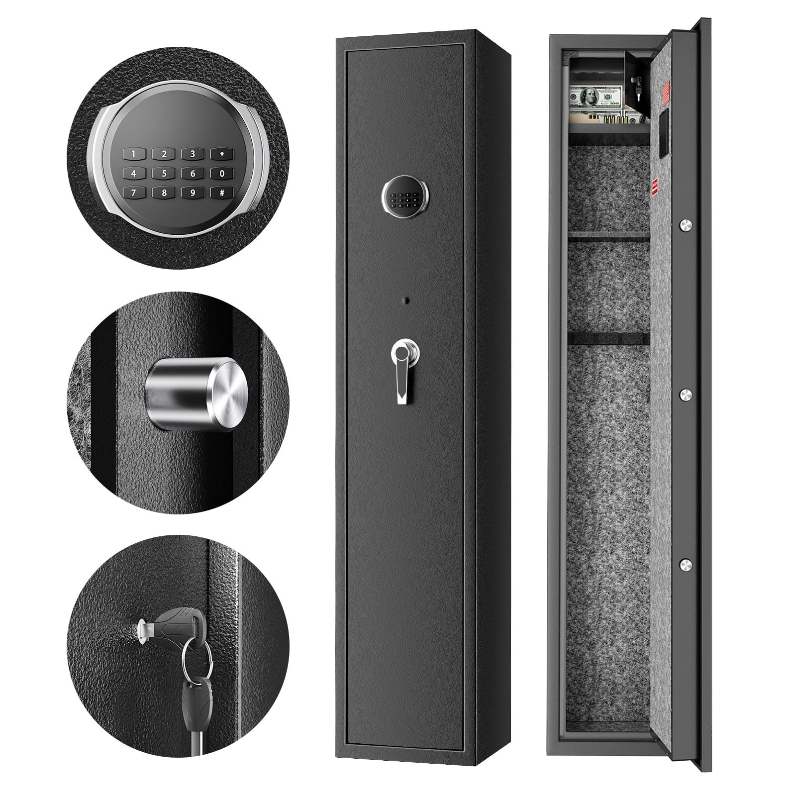 GRANPAY Gun Safe for Rifle, Upgraded Quick Access 5 Gun Large Rifle Gun