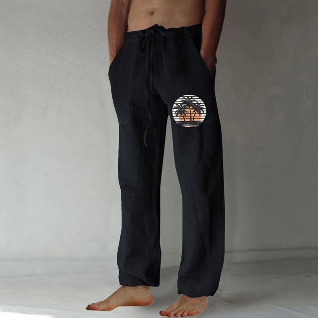 Pantalones largos para hombre, moda, estampados, casuales, cintura elástica con bolsillo, pantalones deportivos, pantalones de poliéster para hombre.