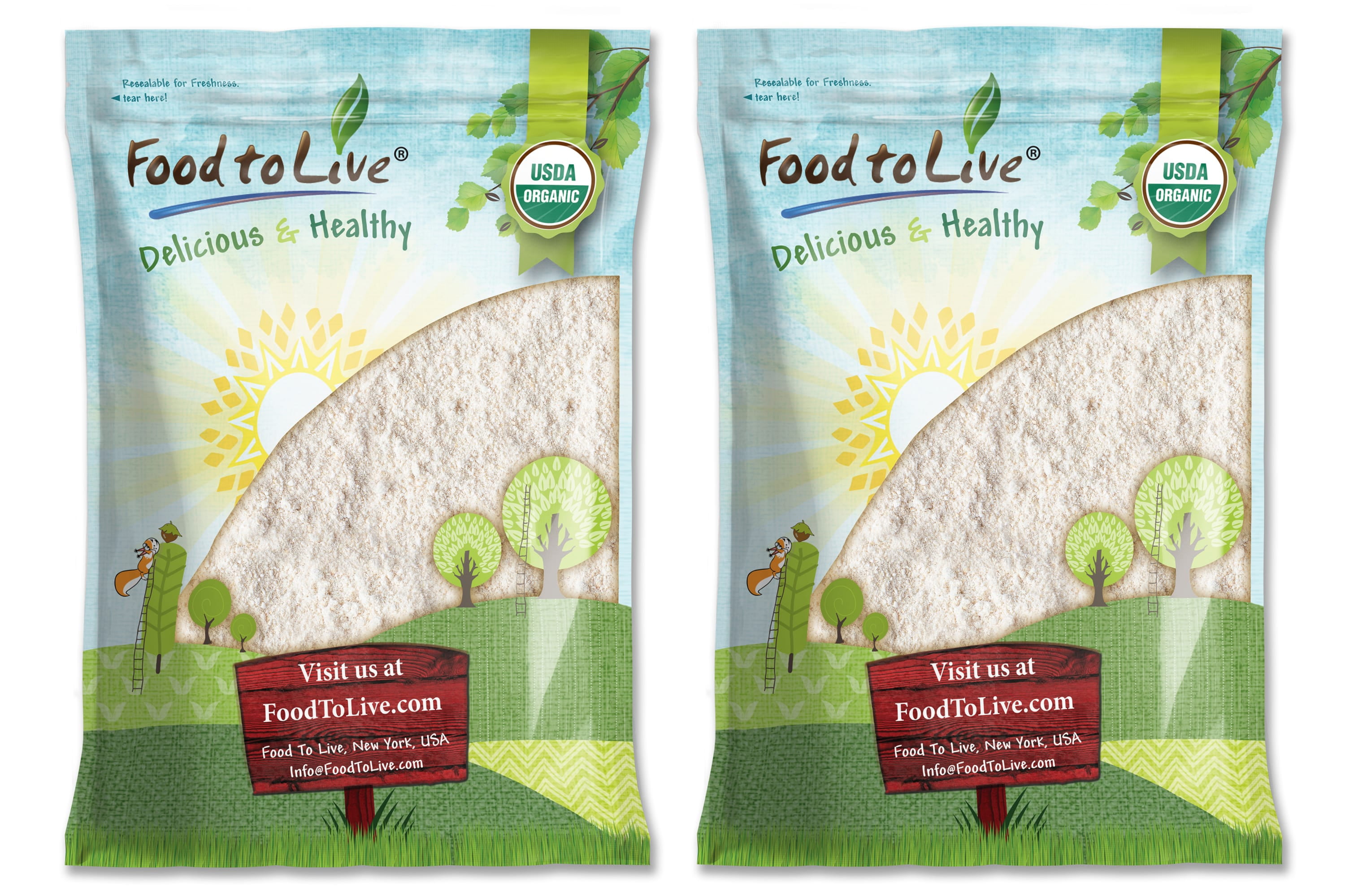 Organic Whole Oat Flour, 16 Pounds NonGMO, Kosher, Raw, Vegan by