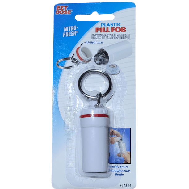 Ezy Dose Keychain Pill Holder for Medications, Nitroglycerin, Aspirin, Airtight